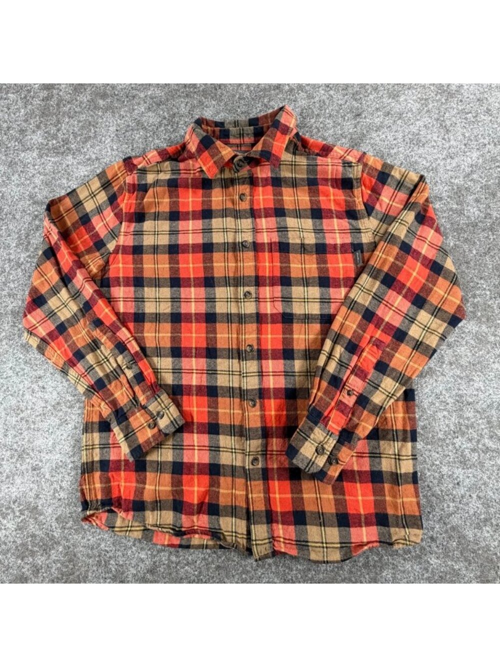 Eddie Bauer Shirt Mens Medium Multi Plaid Flannel Bristol Locker Loop Button Up